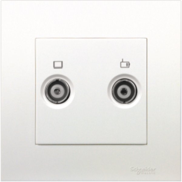 施耐德電氣 Vivace, KB32TVFM WE,兩位電視/收音機天線插座