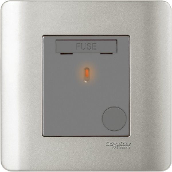 施耐德電氣ZENcelo,E8430FSGN SA,13A單位保險菲士蘇連指示燈,銀灰