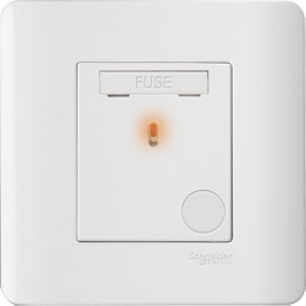 施耐德電氣ZENcelo,E8430FSGN WE,13A單位保險菲士蘇連指示燈,凝白