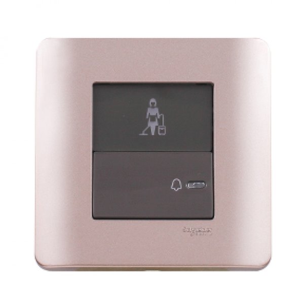 施耐德電氣ZENcelo,E8431BPM SZ,平觸門鐘按手掣連「請即清理」發光顯示圖像,銀銅 施耐德電氣ZENcelo,E8431BPM SZ,平觸門鐘按手掣連「請即清理」發光顯示圖像,銀銅