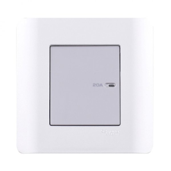 施耐德電氣ZENcelo,E8431D20/2 SA,20A單位雙控平觸雙極開關掣連指示燈,銀灰