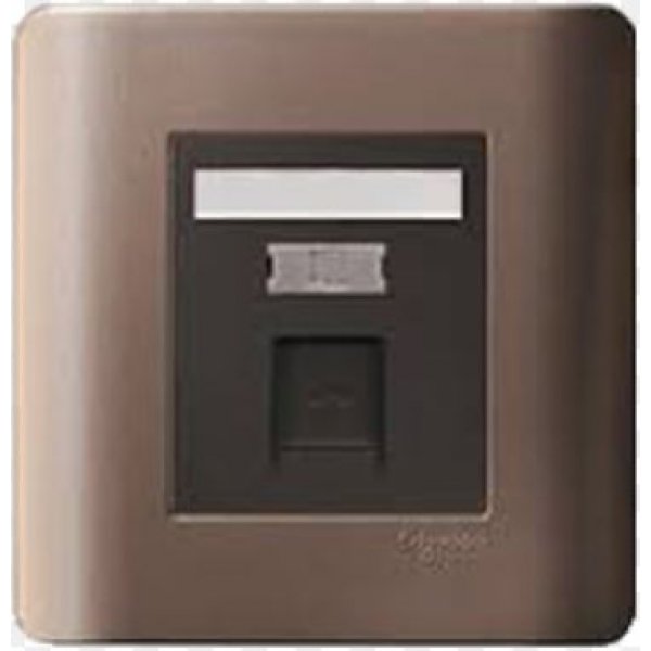 施耐德電氣ZENcelo,E8431RJ/5 SZ,單位RJ45_5e類數據插座連模塊備防塵蓋,銀銅
