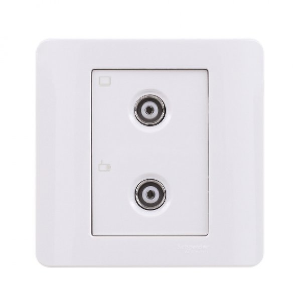 施耐德電氣ZENcelo,E8432TVFMM WE,兩位電視 收音機天線主板插座,凝白