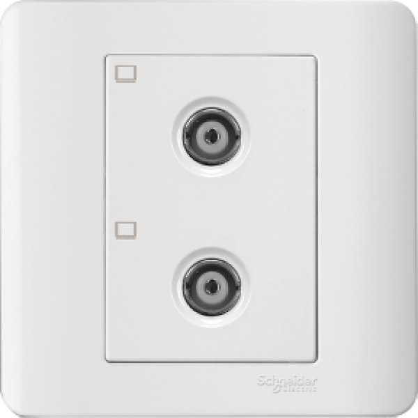 施耐德電氣ZENcelo,E8432TVS WE,兩位電視天線副板插座,凝白