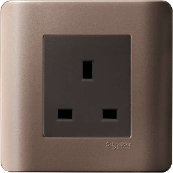 施耐德電氣ZENcelo,E84426 SZ,13A單位連保護門插座,銀銅