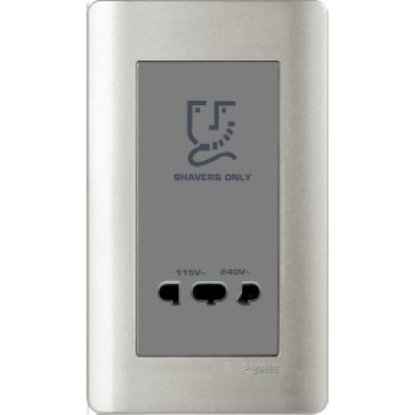 施耐德電氣ZENcelo,E84T727V SA,鬚刨插座 115V 240V,銀灰 施耐德電氣ZENcelo,E84T727V SA,鬚刨插座 115V 240V,銀灰