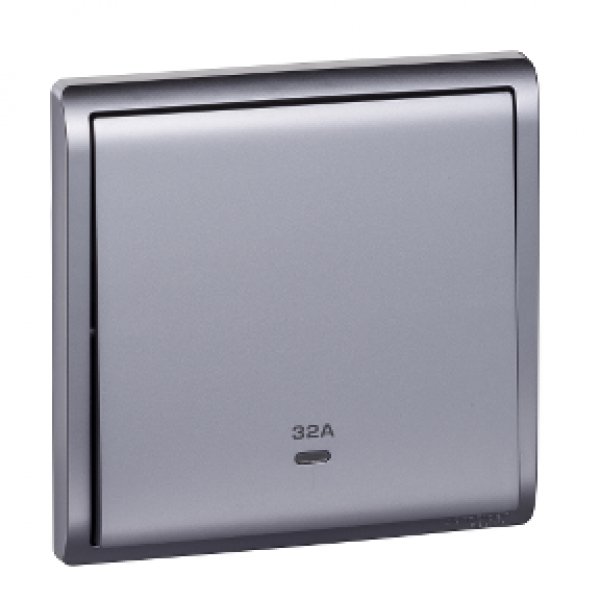 施耐德電氣 Pieno丰尚, E8231D32N_LS_C5, 32A 單位雙極開關掣連指示燈, 薰衣草銀