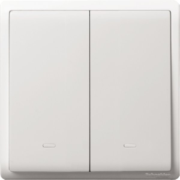 施耐德電氣 Pieno丰尚, E8232L1F_WE_C5, 16AX 兩位單控開關掣連螢光指示, 白