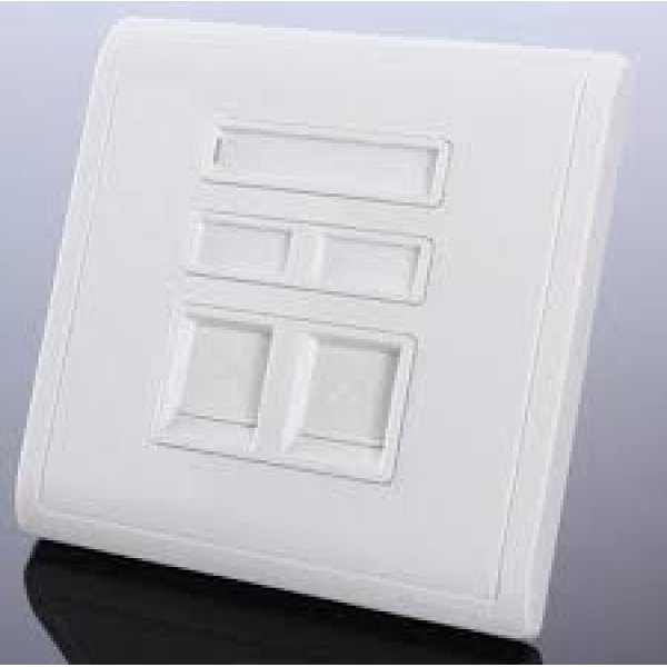 施耐德電氣 Pieno丰尚,E8232TDRJS_5_WE_C5,兩位RJ11電話及RJ45 5e類數據插座,Keystone面板備防塵活門,白