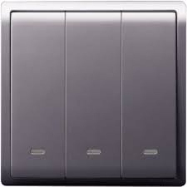 施耐德電氣 Pieno丰尚, E8233L1F_MB_C5, 16AX 三位單控開關掣連螢光指示, 寫意黑